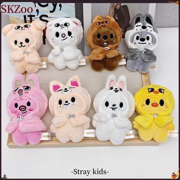 SKZOO 10cm Plush Keychain Straykids FM Bean Eye Cloak Doll Mini Plush Doll Cloak Doll Clothes Square Can Backpack Pendant W251113