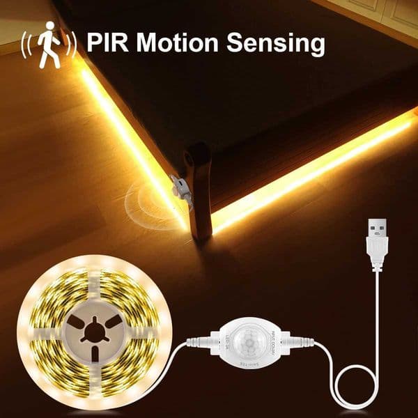 5V USB Powered Sensitive PIR Motion Sensor Diode LED Strip Light Waterproof For Bedside Bathroom Corridor Stairs Balcony Doorway W251112