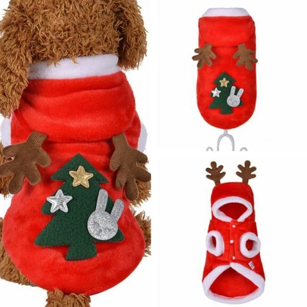 Hooded Christmas Jumpsuit for Dogs Pet Elk Christmas Cat Dog Clothes Pet Warm Dog Cat Jacket Coat Autumn Winter Puppy Clothing 251106BJ