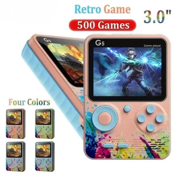500 Games Mini Handheld Game Console Built-in Classic Retro G5 Player Support TV Out With Gamepad Kids Adults Christmas GiftW251113