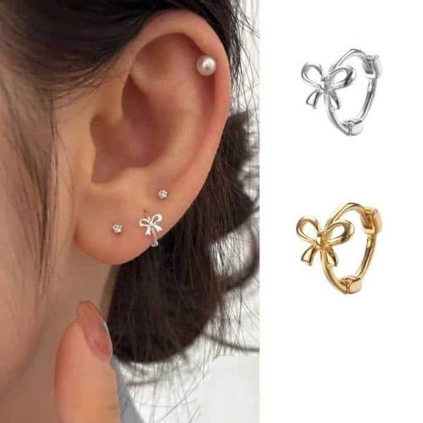 Bowknot Studs Earrings Ear Piercing Jewelry Accessory Stylish Bow Ear Pendant Jewelry for Fashion EnthusiastsXJ251113