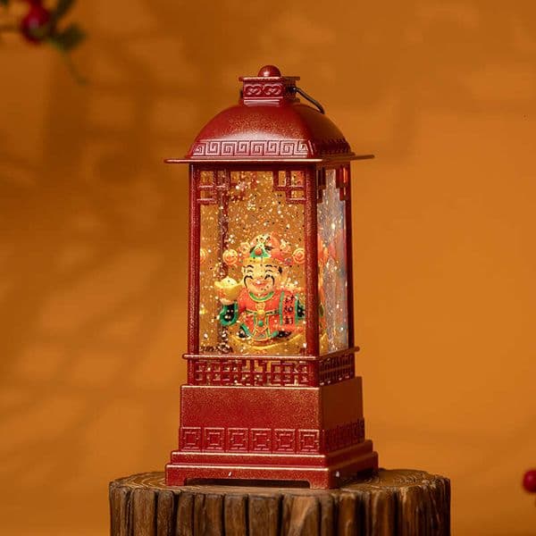 New Spring Festival God of Wealth Figurine Cartoon Doll Office Desktop Decoration Music Box Crystal Ball