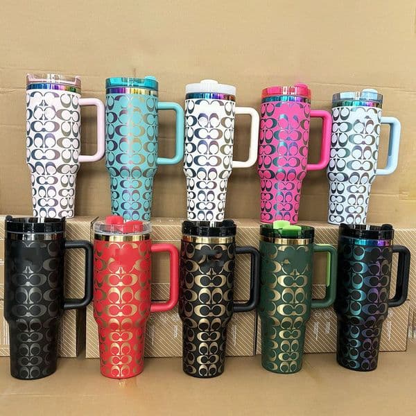 40oz Large Capacity Stainless Steel Water Bottle Mug with Handle Straw Lid Office u0026 Travel Essential Leakproof Insulated Car cup C260128 L260513