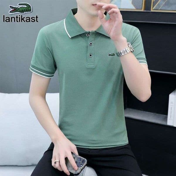 Noble Crocodile Summer Polo Shirt Short Sleeve T-Shirt Embroidered designer handbag Turn-Down Collar Loose Fit Pure Cotton Youth Business Men's Clothing