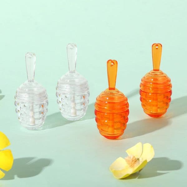 2Pcs 5Ml Honey Pots Shaped Gloss Tube Empty Containers Lip Balm Bottle Refillable Cute For DIY Cosmetics Clear Orange 251110 B2