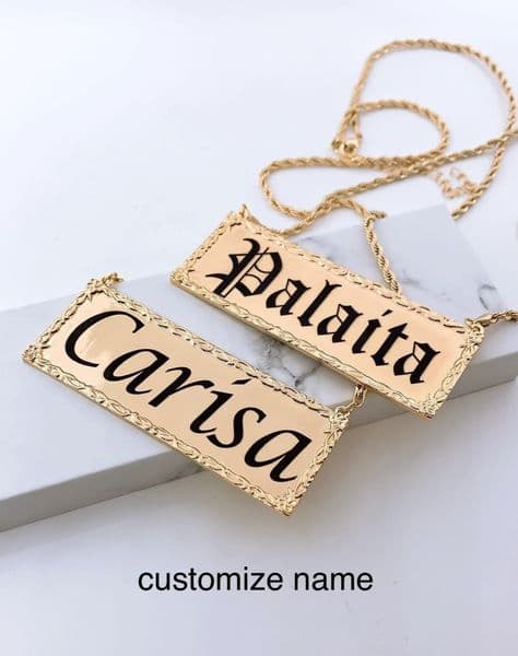 Personalized Hawaiian Necklace with gold plating Hibiscus Border Custom Name Jewelry Gift for Women Mom Birthday Aloha Spirit 251112
