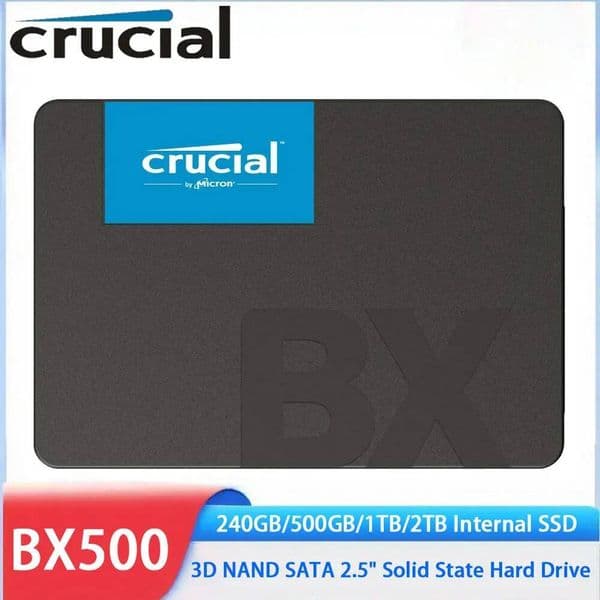 Crucial BX500 SATA SSD 240GB 500GB 1TB 2TB 25 Inch 3D NAND Internal SSD Hard Drive Laptop and Desktop PC Solid State Drive
