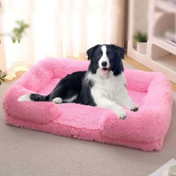 Half Surround Large Dog Sofa Soft Square Cat Bed Kennel Plush Full Filling Medium Dog Bed Puppy Nest House AccessoriesXJ251113