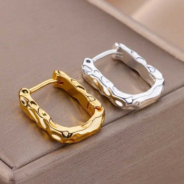 Stainless Steel Hoop Earrings for Women Gold Color Square Earrings Trendy 2025 New Fashion Waterproof Ear Jewelry DropshippingXJ251113
