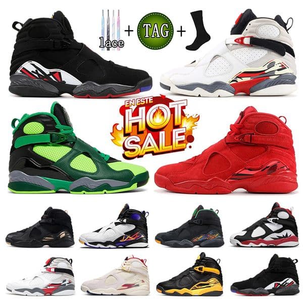 Designer Men High 8 8s Basketball Sneakers Leather Trendy versatile Aqua Playoff Black Take Flight white Alternate Chrome man Training sports shoes size 40-47