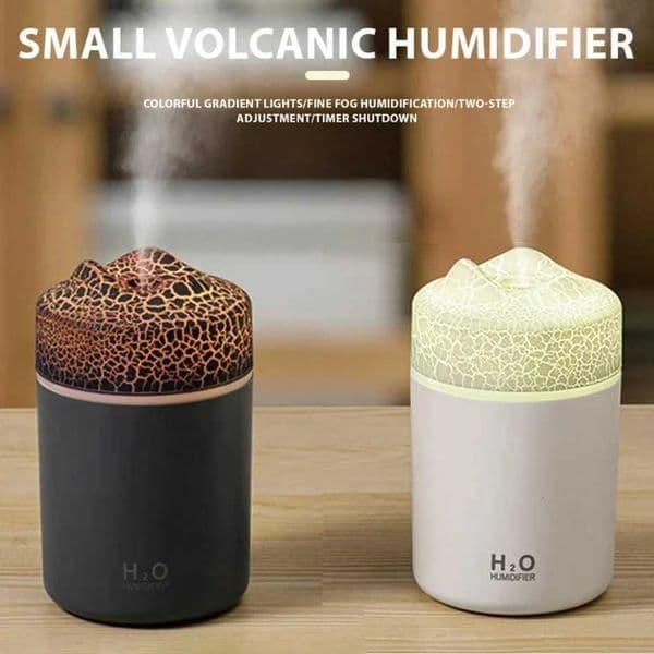 USB-Powered Volcano-Style Humidifier with RGB Lights for Car Home and Desktop - Ultra-Quiet OperationM251113