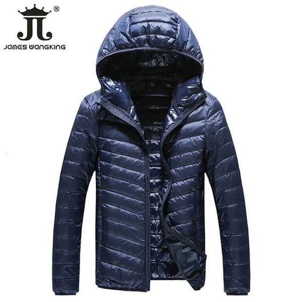 Spring and Autumn High-end Warm Men Feather Hooded Down Jacket Pure Color Boutique Mens Feather Down Coat Thin Light Jackets W251113