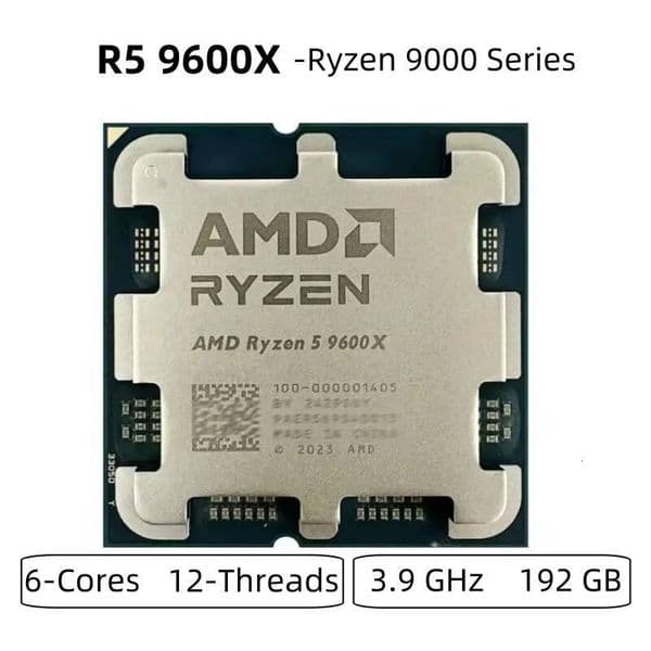Original Ryzen 5 9600X CPU Processor New R5 6-Core 12-Thread 54GHz Socket AM5 9000 Series Processor for X670E B650E Mainboard