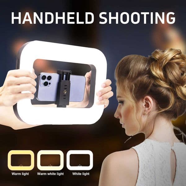 Smartphone Video Rig LED Ring Light Rechargeable Handheld Phone Video Stabilizer Built-in Battery for Recording StreamingM251113