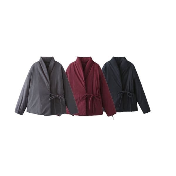 Autumn Womens Clothing Style Fashionable and Versatile Sense Double breasted Kimono style Cotton Jacket 251112