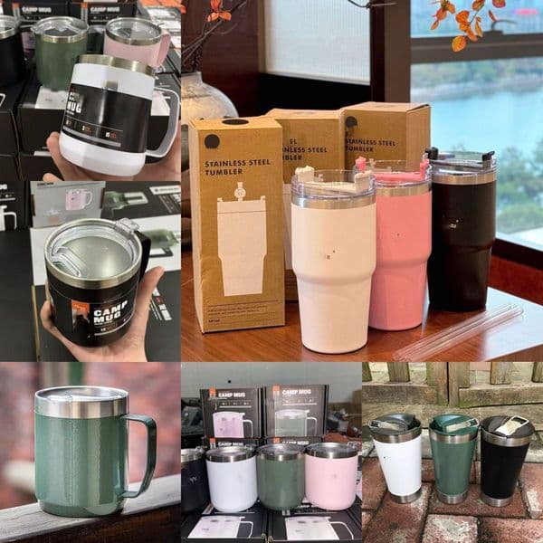 Coffee Mug Vacuum Insulated Camping Mug with Lid Double Wall Stainless Steel Travel Tumbler Cup Thermal Coffee Mug L260513
