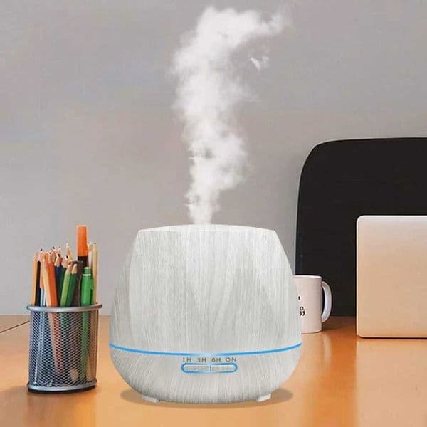 Humidifier for Bedroom White Wood Grain Design 7-Color LED Improves Sleep Air QualityM251113