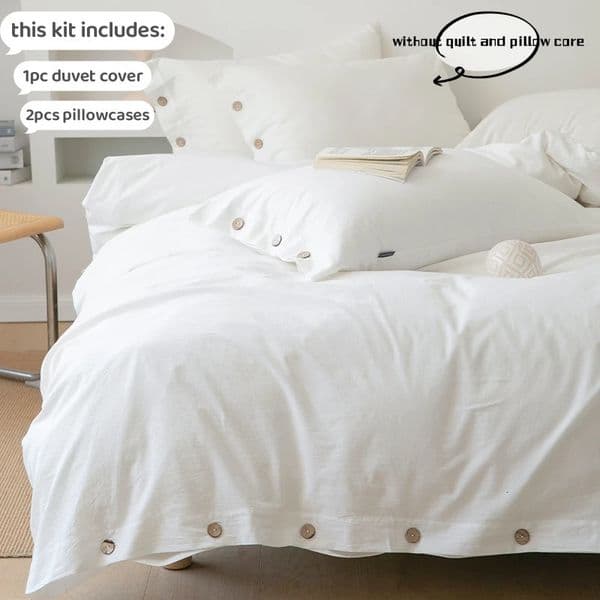 3pcs 100 cotton bedding set Double Duvet Cover Set 220x240 Solid Twist Cotton King Size Bedding Set Quilt Cover Set 251112