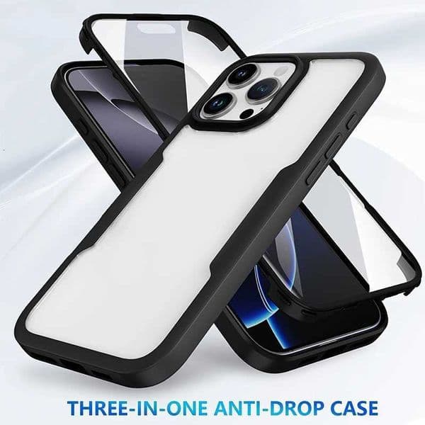 360 Full Body Clear Phone Case For iPhone 17 16 15 14 13 12 11 Air X XS XR 7 8 SE 2 3 built in Screen Protector Cover FundasM251114