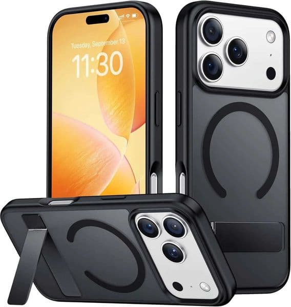 Magnetic Mobile Phone Case with Stand for iPhone 16 17 Pro Max 15 14 Plus 13 12 Translucent Cover with KickstandM251114