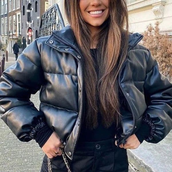 Women Winter Thick Short Coat Warm Coat Fluffy Parka Vintage Tops Womens Clothing Solid Color Windproof Cropped Puffer Jacket 251110