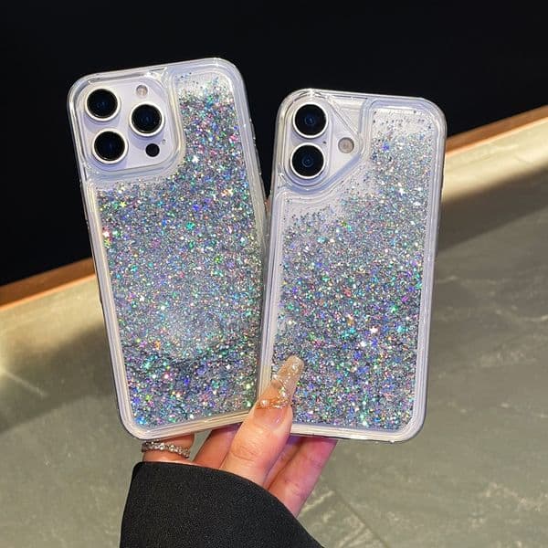 Fashion Quicksand Soft TPU Cases For Iphone 17 Air 16E 16 15 14 Pro MAX 13 12 11 XR XS X 8 7 Plus Luxury Stars Liquid Starry Bling Glitter Heart Love Floating