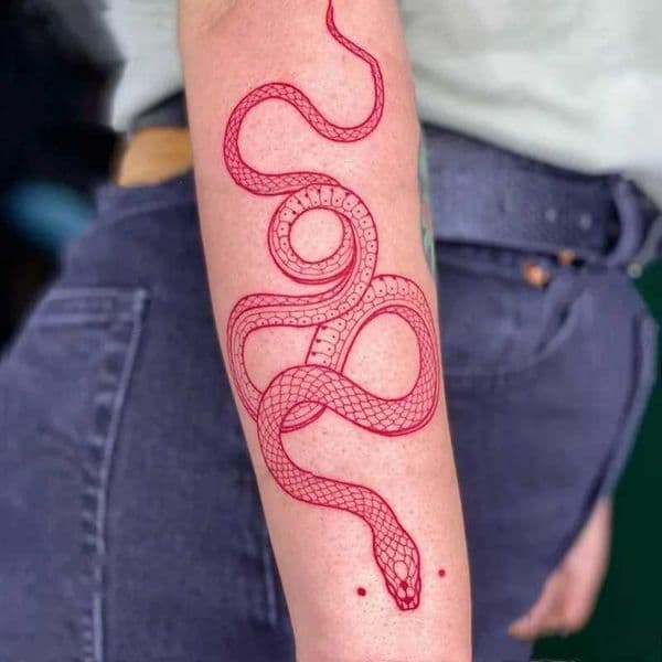 1 Red Snake Sticker Temporary Tattoo Waterproof Durable Baby ArtXJ25414