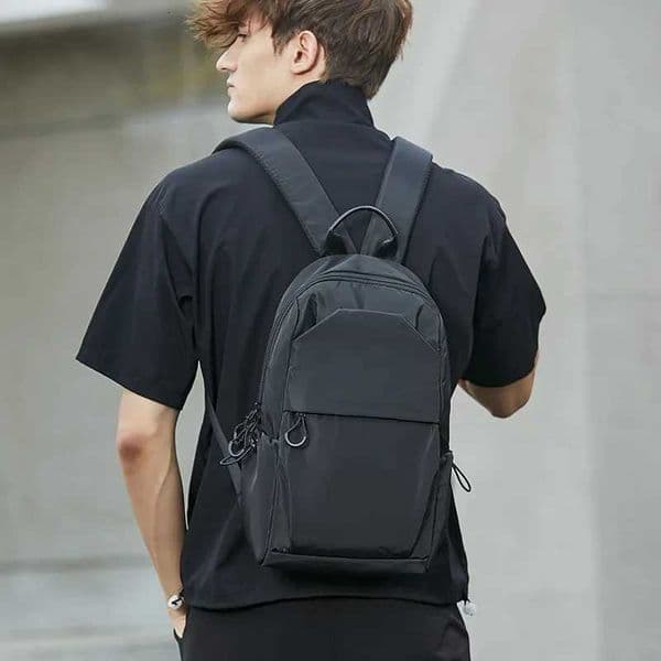 Small Mens Backpacks Sports Outdoor Man School Bag Fashion Oxford Cloth Mini Travel Shoulder Bags for Male 2024 Black RucksackW251113