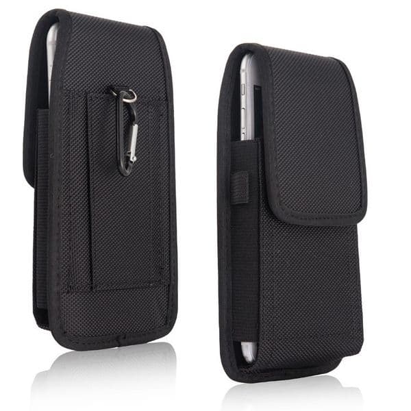Universal Men's Vertical Oxford Nylon Belt Loop Case for iPhone 17 16 15 14 13 12 11 x/Pro/Pro Max