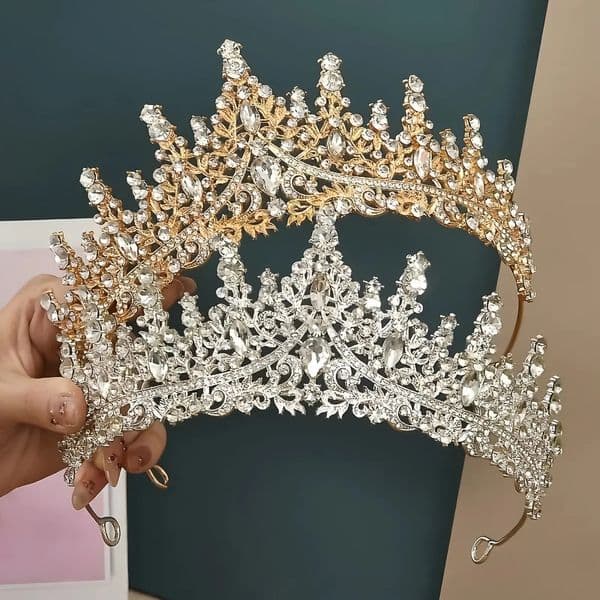 1pc Baroque Queen Crown Elegant Rhinestone Hairband Suitable for Wedding Parties Wearing Womens Hair Accessories Gifts 251111