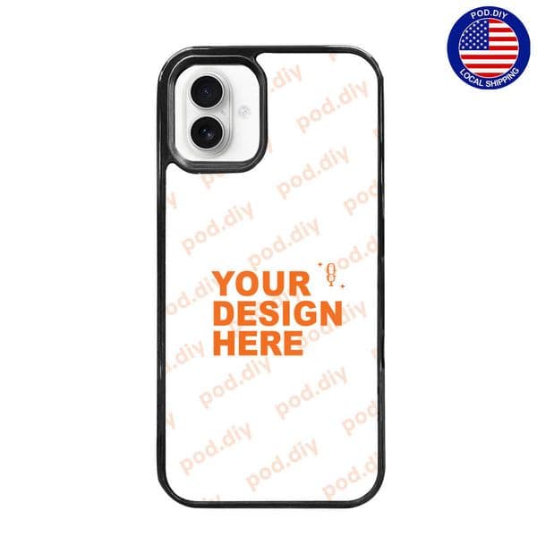POD.DIY Stylish Mirror-finish Custom IPhone 16 Plus Case TPU Shockproof Protective Cover