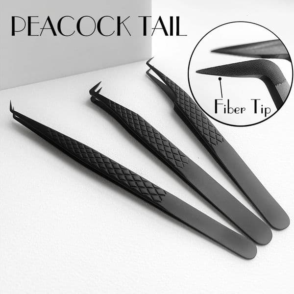 Fiber Tip False Lash Tweezers For Eyelash Extensions Black perfect close tip of tweezer for eyelashes 250409 123