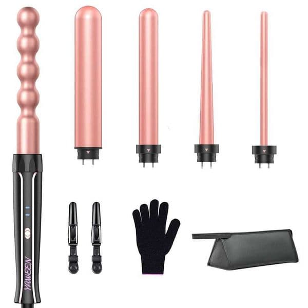 5 in 1 Curling Iron Set Hair Curlers with Interchangeable Ceramic Barrels 076-125 Hair Crimper Wand Curling Iron Wave X251114