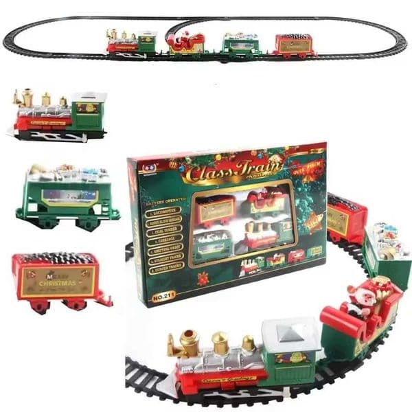 Christmas Realistic Electric Train SetEasy To Ass-emble Safe For Kids Gift Party Home Xmas Tree Decoration Y251115