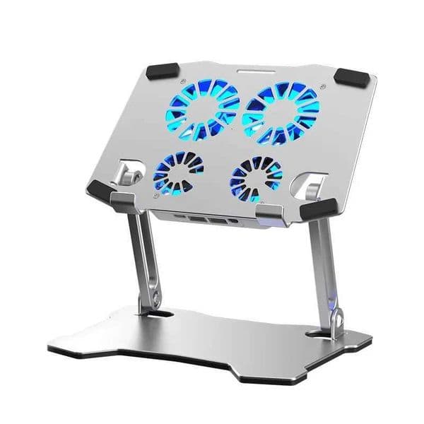 X16 Aluminum Alloy Multi-functional Adjustable Bracket Radiator Folding Telescopic Stand with 4 Cooling Fans for IPad UniversalM251115