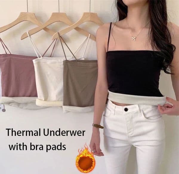 Women Winter Velvet Thickened Undershirt Slim Cozy Thermal Underwear Camisole Warm Sling Vest Top Bottoming Clothing 251114
