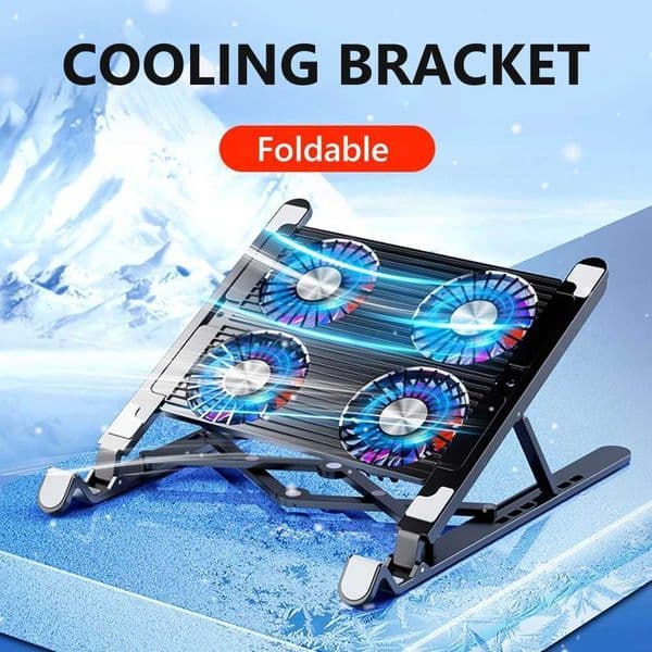 Laptop Cooling Fan with 2/4 Fans Silent Gaming Laptop Cooler Fan RGB 7 Height Portable Laptop Holder for 11-173 Inch LaptopsM251115