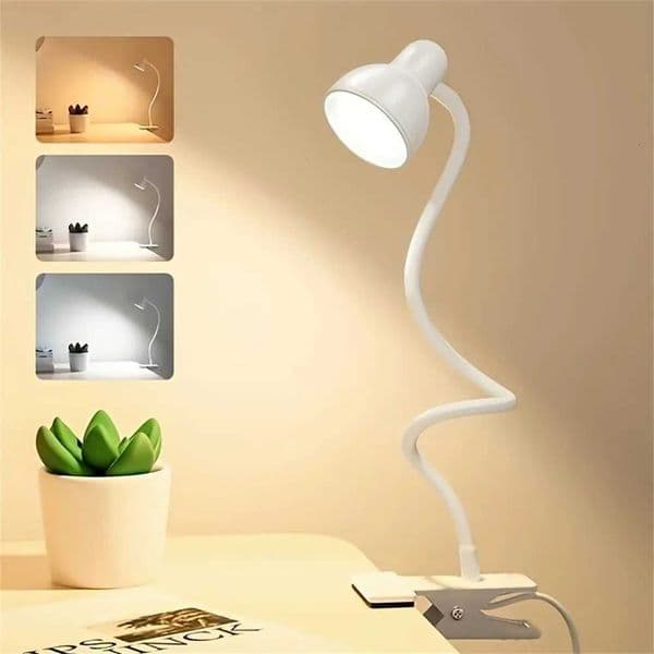 LED Desk Lamp Clip Reading Light Adjustable Brightness Book Light Room Book Lamp Study Read Lamp Flexsible Reading Night LightW251115