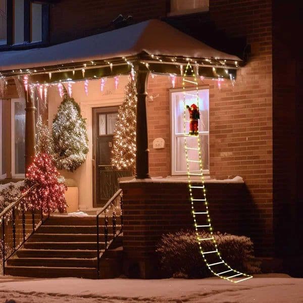 USB Connector 3M Santa Claus Climbing Ladder Warm Light Christmas Decoration Home Outdoor Garden Cristmas Tree Ornement Gift Z251115