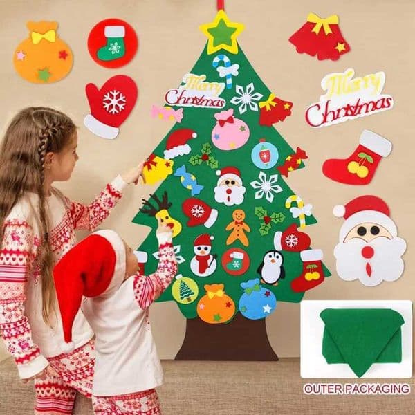 Kids DIY Felt Christmas Tree Merry Christmas Decorations For Home 2025 Christmas Ornaments Navidad 2026 New Year Gifts Xmas Tree Y251115