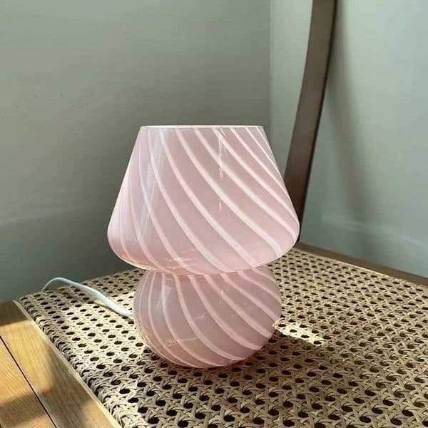Bossen Modern LED Glass Mushroom Table Lamp with USB Plug for Camping Desks and Other Home Decor Perfect for Mothers DayW251115