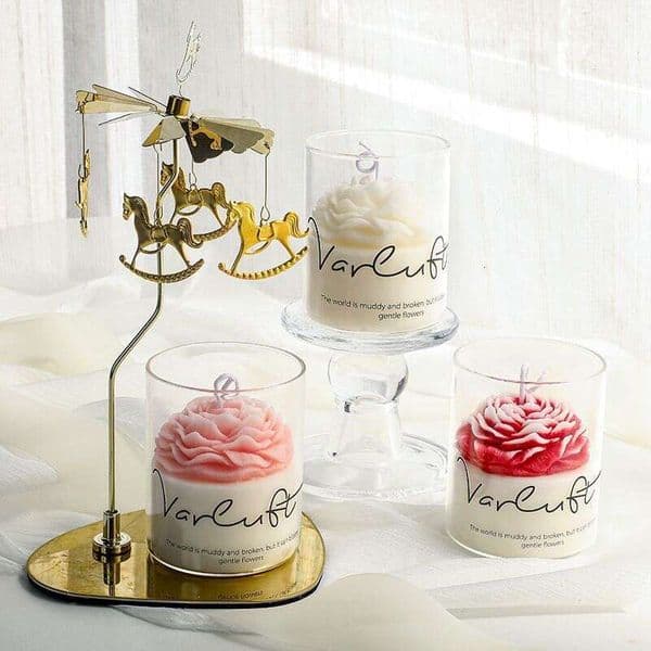 Candle Gift Vanilla Candle Christmas Candles Valentine S Day Peony Flower Glass Cup High End Atmosphere Shape Wax Fragrance Home Decoration