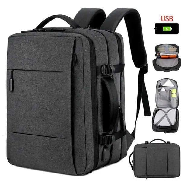 Travel Backpack Men Business Backpack School Expandable USB Bag Large Capacity Laptop Waterproof Fi Backpack Y251114