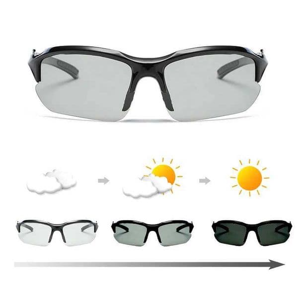 Fluorescent polarized bicycle sunglasses sports color changing lens riding fishing bicycle sunglasses bicycle outdoor goggles Y250414