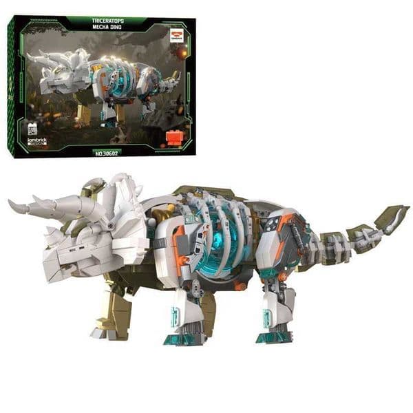 Mechanical Dino Triangle Dragon Building Block Set Semi Mechanical Dinosaurus rannosaurus mosasaurus Model Toy Cool Home Decoration Project W250415