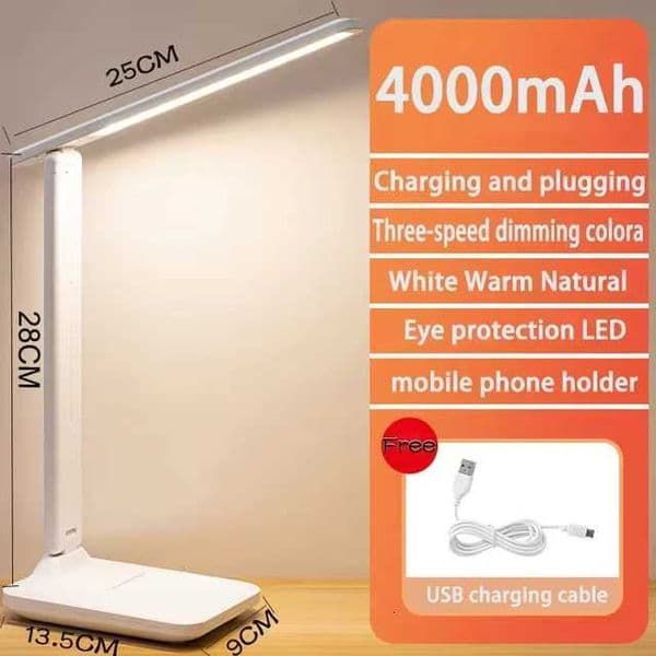 4000mah LED Table Lamp Eyes Protection Touch Dimmable Reading Light Student Dormitory Bedroom Reading USB Rechargable Desk LampW251115