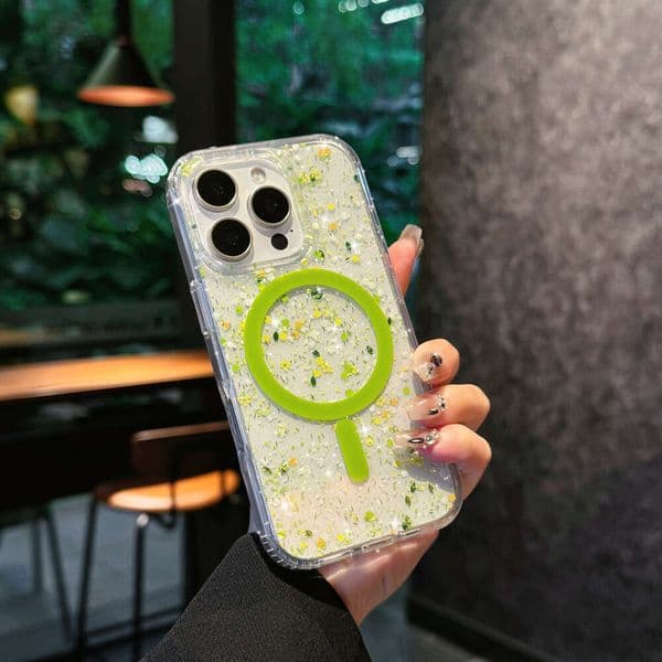 New Compatible iPhone 16 Pro Apple 17 Phone Magnetic Case Strong Magnet Summer Fresh Protective Cover Floral
