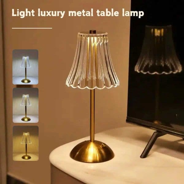 Vintage crystal LED desk lamp USB charging suitable for bedrooms and living rooms easily creating a warm atmosphereW251115