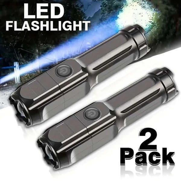 Super Bright LED Flashlight Multi-Functional Rechargeable Torch Zoom 3 Modes Long Shot ABS Waterproof Strong Light For Outdoor Z251115