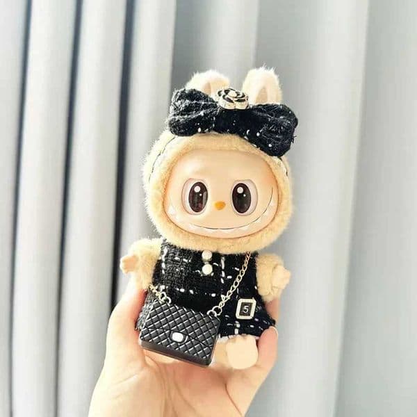 17cm Labubu Doll Clothing Premium Design Customized Heartbeat Printed Hat Gorgeous Dress Accessories X250415